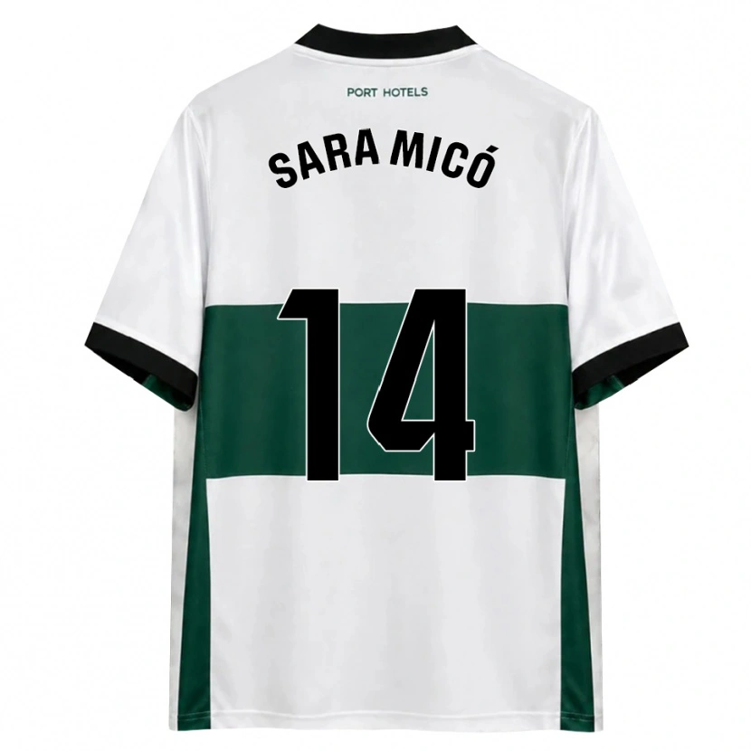 Danxen Bambino Maglia Sara Micó #14 Verde Bianco Rosso Kit Gara Home 2026/27 Maglietta