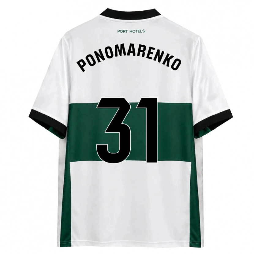 Danxen Bambino Maglia Borys Ponomarenko #31 Verde Bianco Rosso Kit Gara Home 2026/27 Maglietta