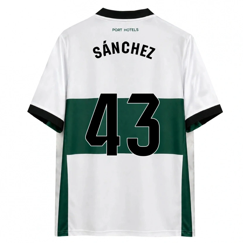 Danxen Bambino Maglia Diego Sánchez #43 Verde Bianco Rosso Kit Gara Home 2026/27 Maglietta