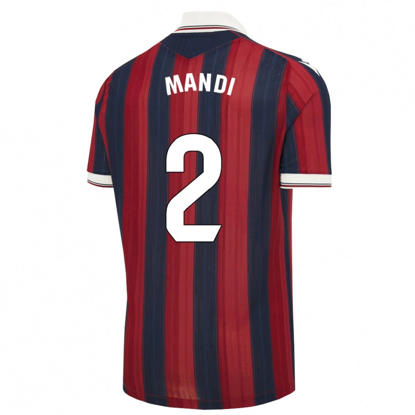 Danxen Bambino Maglia Aïssa Mandi #2 Blu Notte Rosso Kit Gara Home 2026/27 Maglietta
