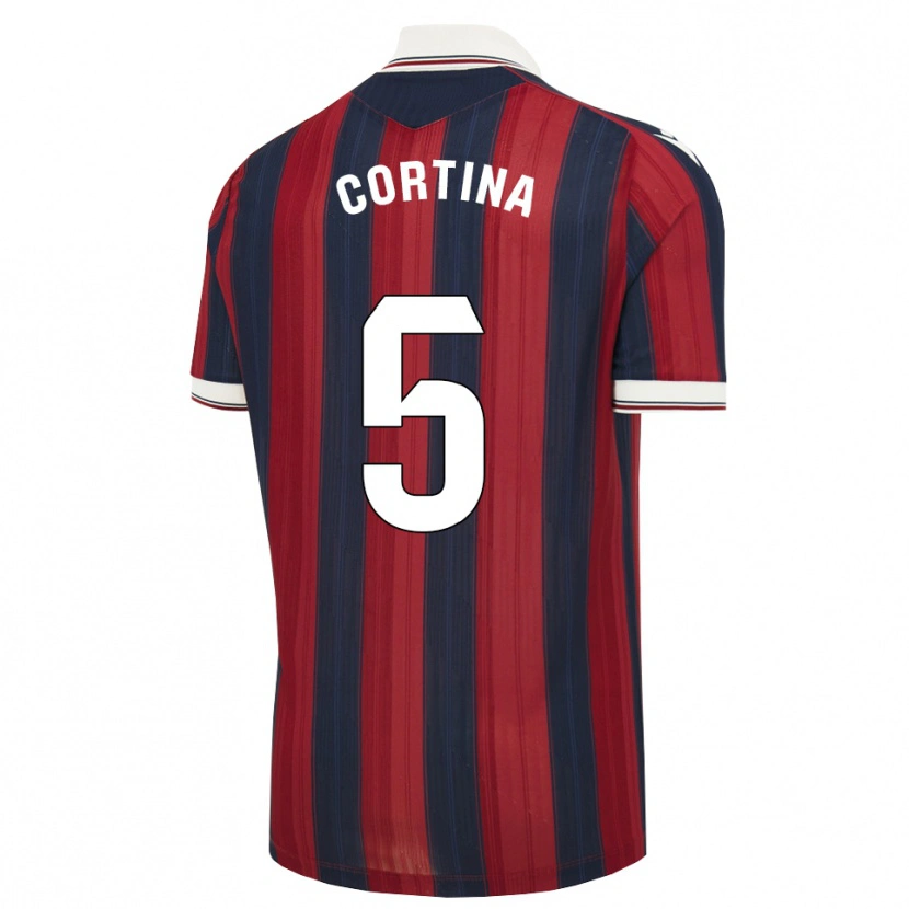 Danxen Bambino Maglia Borja Cortina #5 Blu Notte Rosso Kit Gara Home 2026/27 Maglietta
