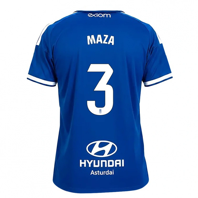 Danxen Bambino Maglia Óscar Maza #3 Blu Medio Bianco Kit Gara Home 2026/27 Maglietta
