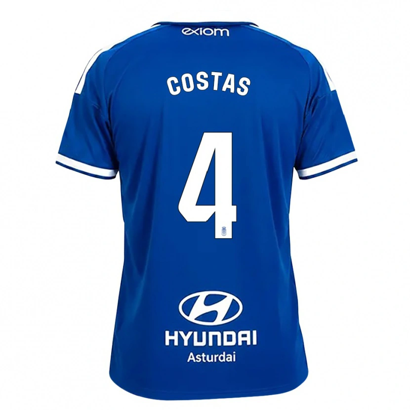Danxen Bambino Maglia David Costas #4 Blu Medio Bianco Kit Gara Home 2026/27 Maglietta
