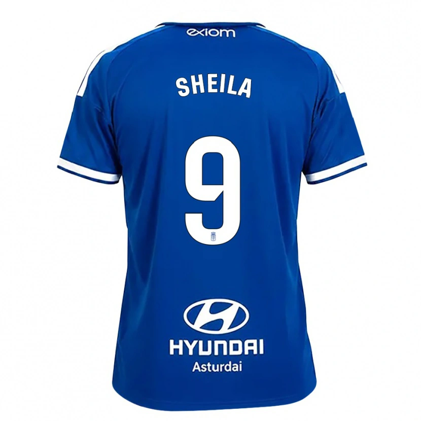 Danxen Bambino Maglia Sheila Elorza Hernández #9 Blu Medio Bianco Kit Gara Home 2026/27 Maglietta