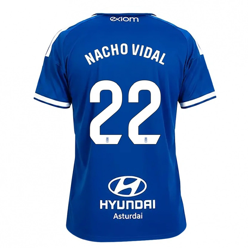 Danxen Bambino Maglia Nacho Vidal #22 Blu Medio Bianco Kit Gara Home 2026/27 Maglietta