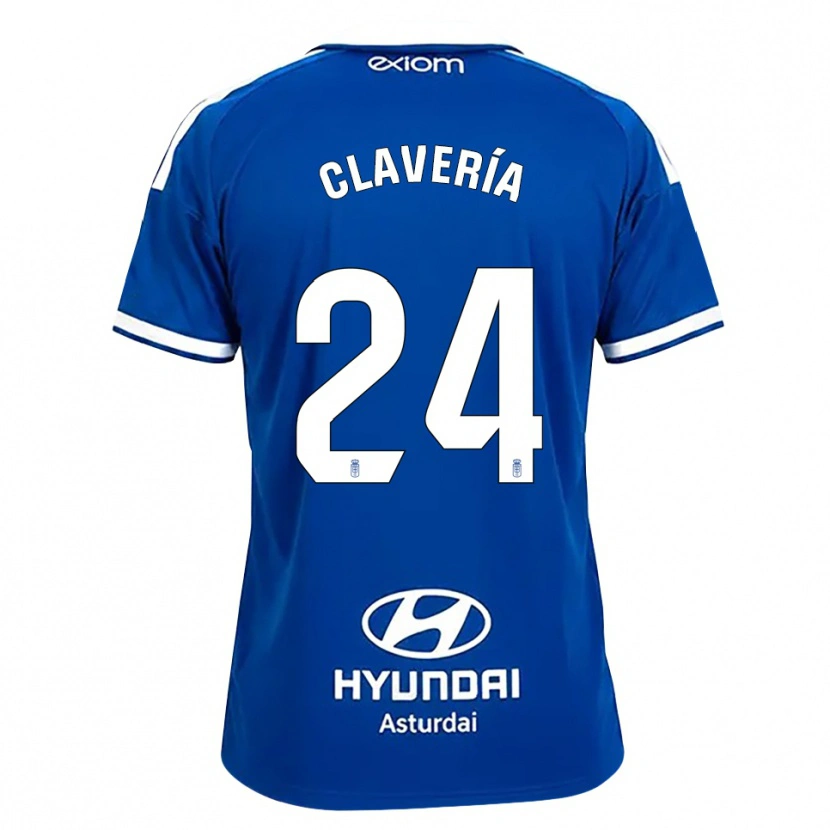Danxen Bambino Maglia Miguel Clavería #24 Blu Medio Bianco Kit Gara Home 2026/27 Maglietta