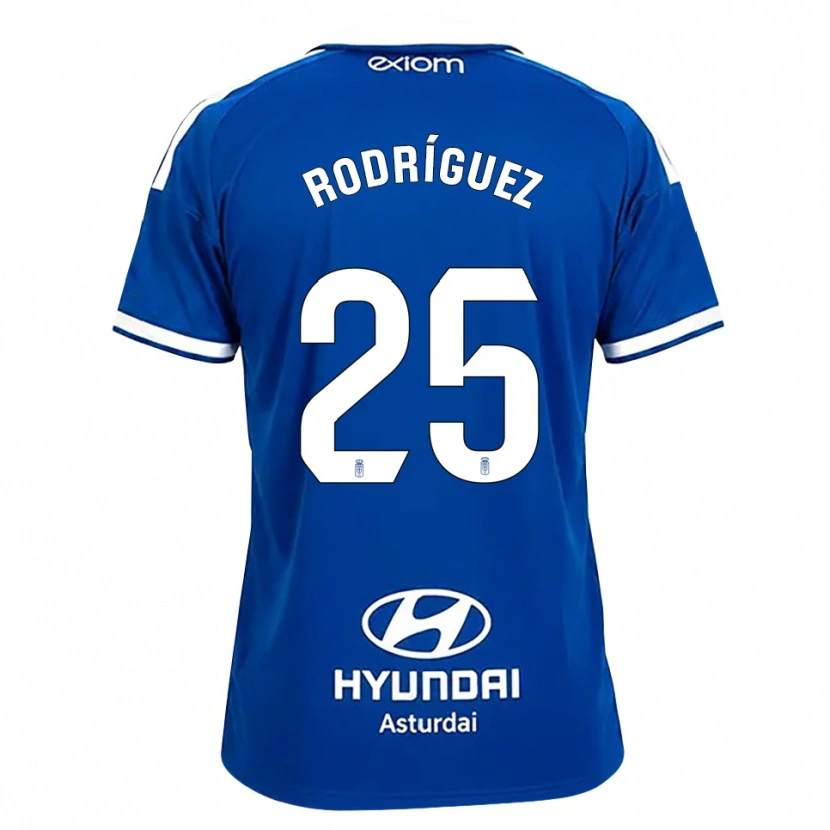 Danxen Bambino Maglia Álvaro Rodríguez #25 Blu Medio Bianco Kit Gara Home 2026/27 Maglietta