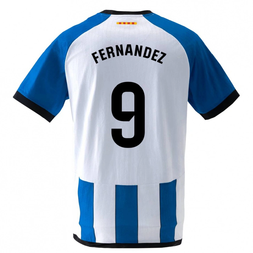 Danxen Bambino Maglia Roberto Fernández #9 Blu Reale Bianco Kit Gara Home 2026/27 Maglietta