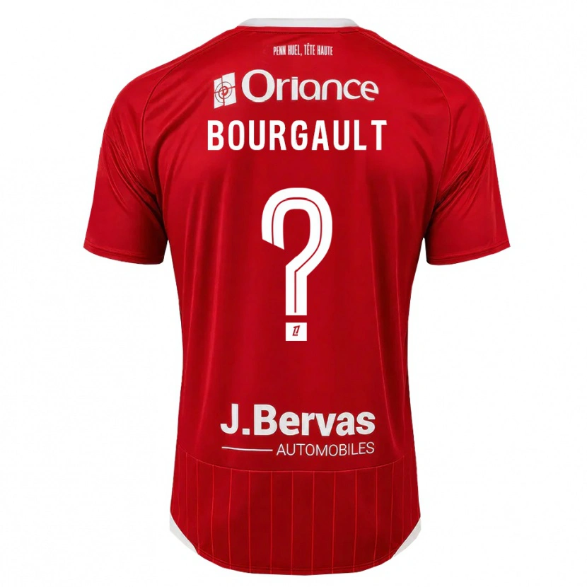 Danxen Bambino Maglia Justin Bourgault #0 Bianco Rosso Kit Gara Home 2026/27 Maglietta