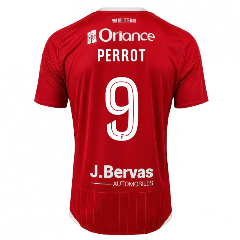 Danxen Bambino Maglia Maël Perrot #9 Bianco Rosso Kit Gara Home 2026/27 Maglietta