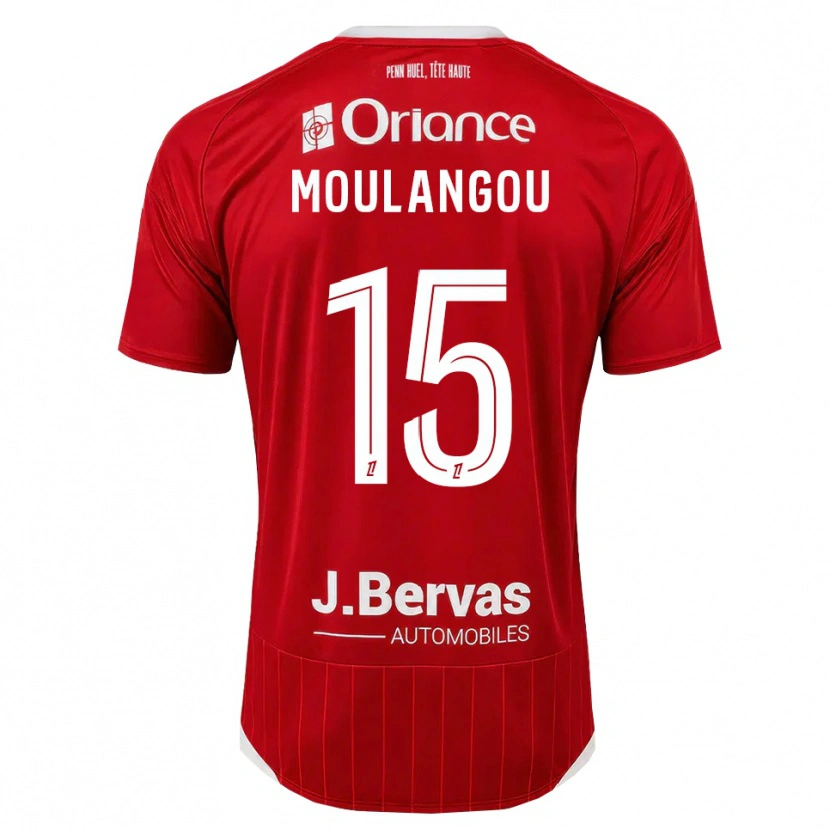 Danxen Bambino Maglia Kenan Moulangou #15 Bianco Rosso Kit Gara Home 2026/27 Maglietta