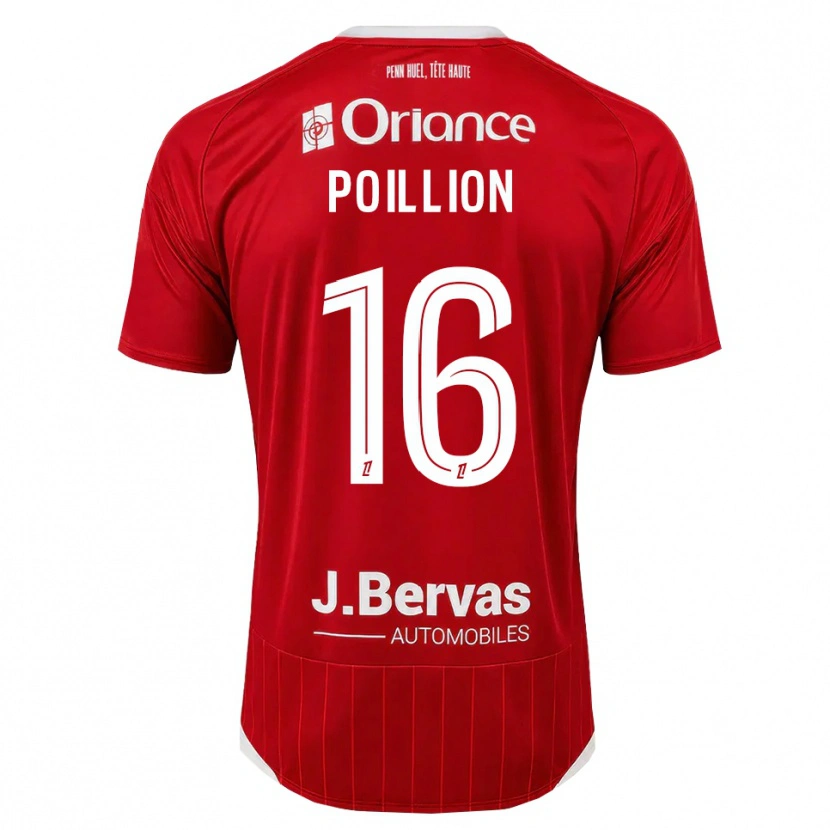 Danxen Bambino Maglia Noé Poillion #16 Bianco Rosso Kit Gara Home 2026/27 Maglietta