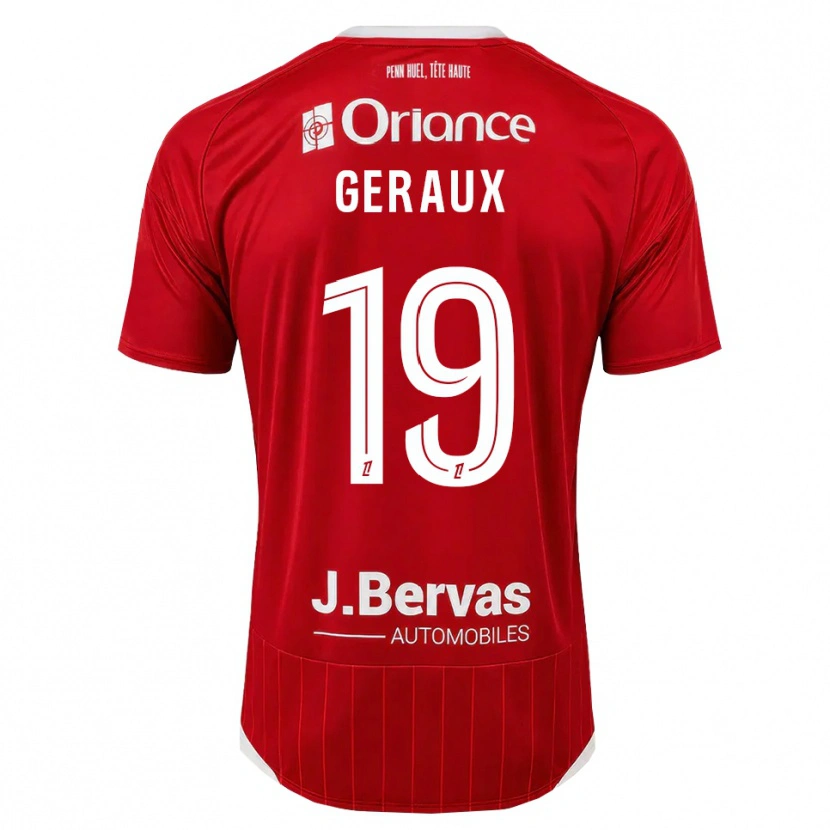 Danxen Bambino Maglia Noan Geraux #19 Bianco Rosso Kit Gara Home 2026/27 Maglietta