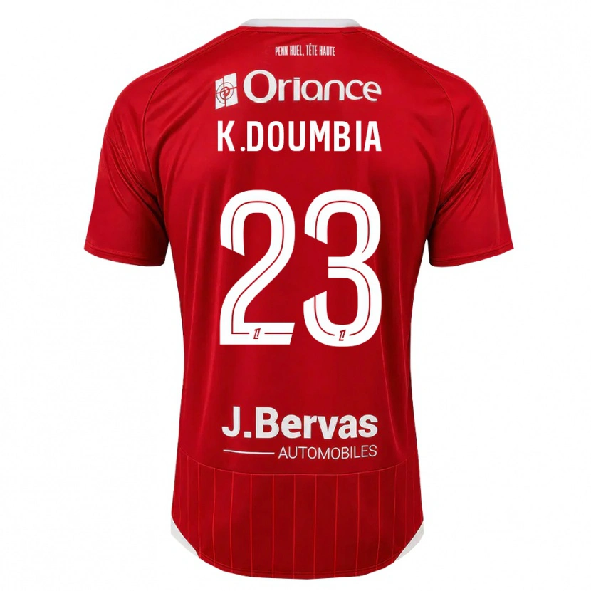 Danxen Bambino Maglia Kamory Doumbia #23 Bianco Rosso Kit Gara Home 2026/27 Maglietta