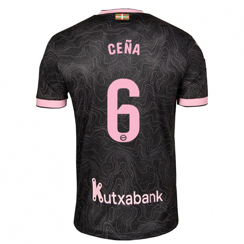 Danxen Bambino Maglia Marcos Ceña #6 Nero Rosa Kit Gara Away 2026/27 Maglietta