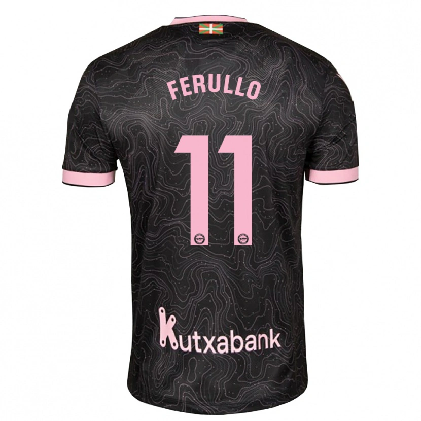 Danxen Bambino Maglia Flavio Ferullo #11 Nero Rosa Kit Gara Away 2026/27 Maglietta