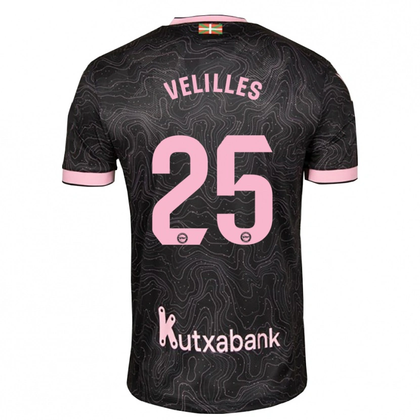 Danxen Bambino Maglia Luis Velilles #25 Nero Rosa Kit Gara Away 2026/27 Maglietta