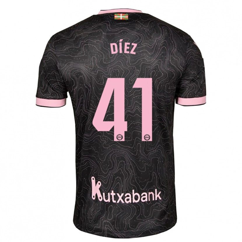 Danxen Bambino Maglia Victor Díez #41 Nero Rosa Kit Gara Away 2026/27 Maglietta