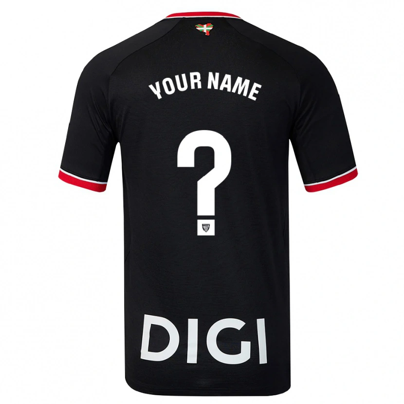 Danxen Bambino Maglia Il Tuo Nome #0 Nero Bianco Rosso Kit Gara Away 2026/27 Maglietta