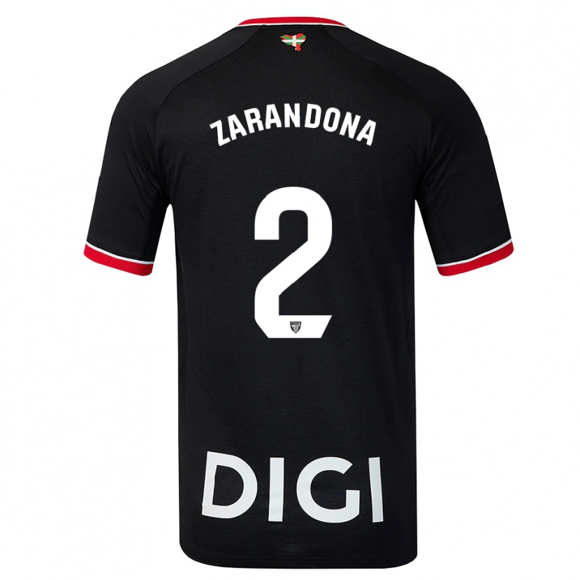 Danxen Bambino Maglia Telmo Zarandona #2 Nero Bianco Rosso Kit Gara Away 2026/27 Maglietta
