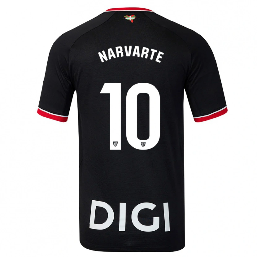 Danxen Bambino Maglia Danel Narvarte #10 Nero Bianco Rosso Kit Gara Away 2026/27 Maglietta