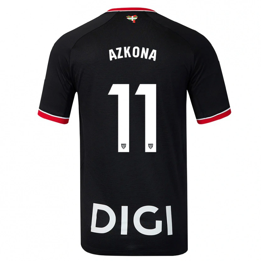 Danxen Bambino Maglia Ane Azkona Fuente #11 Nero Bianco Rosso Kit Gara Away 2026/27 Maglietta