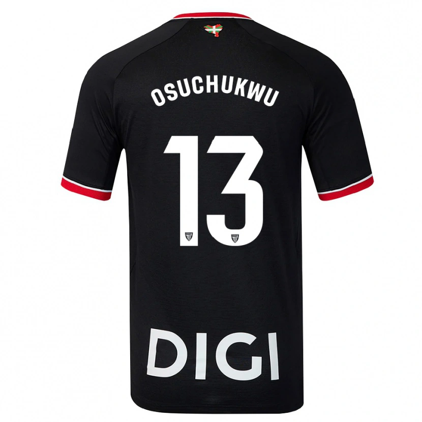 Danxen Bambino Maglia Darlington Osuchukwu #13 Nero Bianco Rosso Kit Gara Away 2026/27 Maglietta