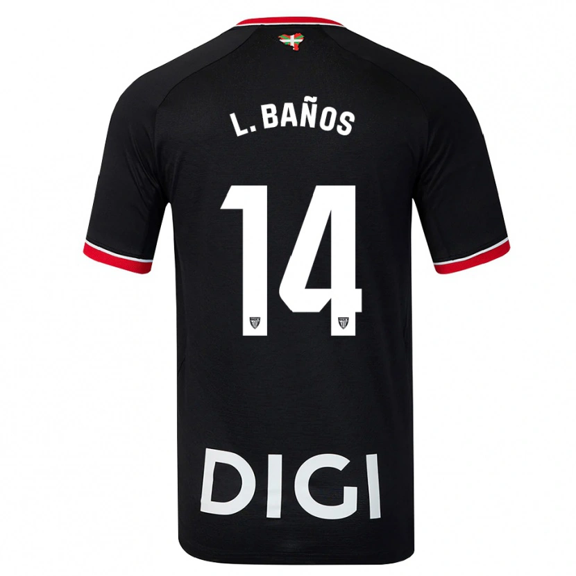Danxen Bambino Maglia Leire Baños Indakoetxea #14 Nero Bianco Rosso Kit Gara Away 2026/27 Maglietta
