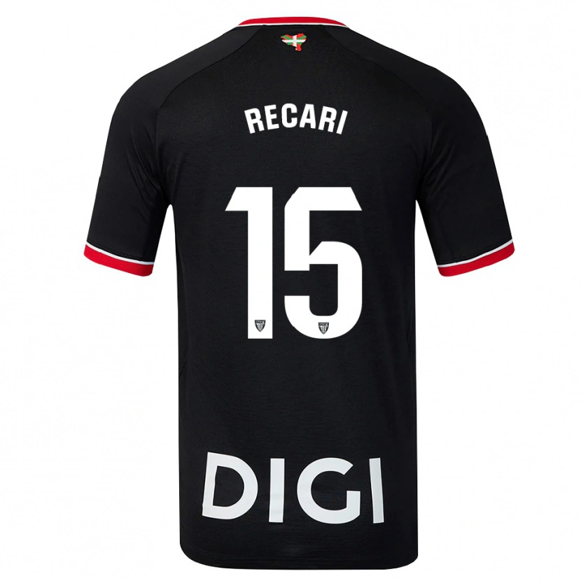 Danxen Bambino Maglia Enzo Recari #15 Nero Bianco Rosso Kit Gara Away 2026/27 Maglietta