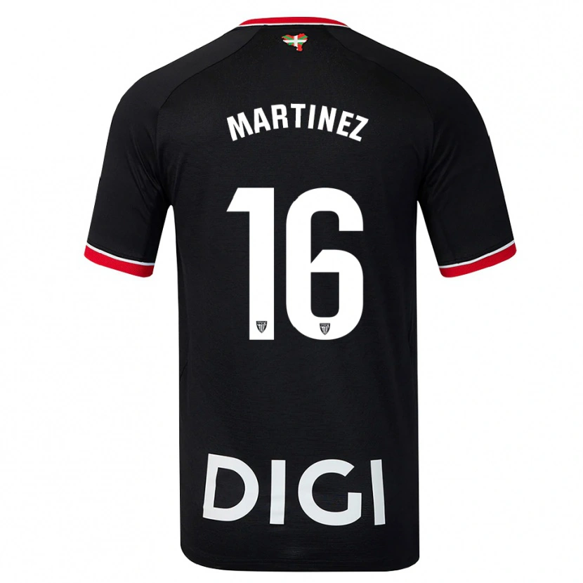 Danxen Bambino Maglia Pablo Martínez #16 Nero Bianco Rosso Kit Gara Away 2026/27 Maglietta