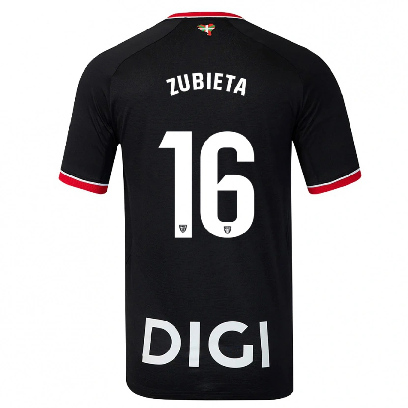Danxen Bambino Maglia Maite Zubieta Arambarri #16 Nero Bianco Rosso Kit Gara Away 2026/27 Maglietta