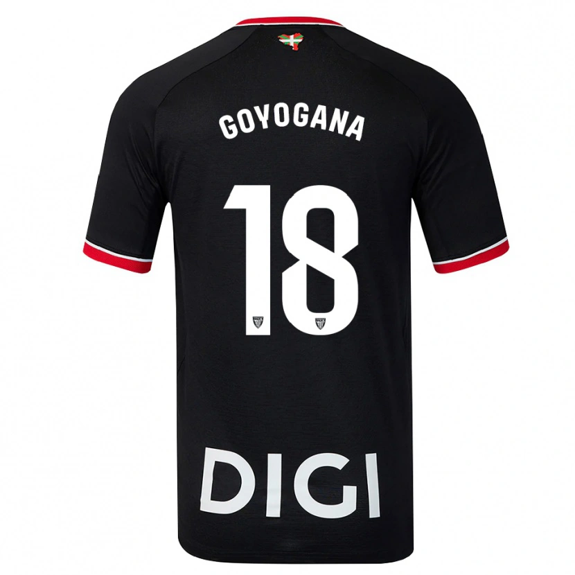 Danxen Bambino Maglia Unax Goyogana #18 Nero Bianco Rosso Kit Gara Away 2026/27 Maglietta