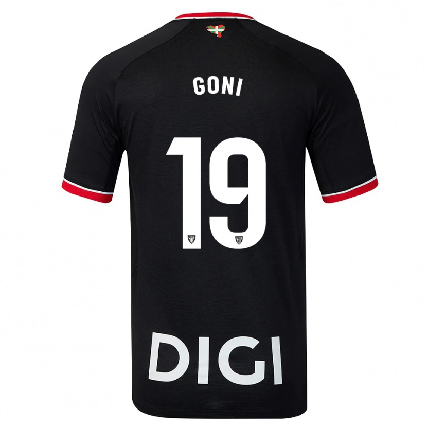 Danxen Bambino Maglia Marcos Goñi #19 Nero Bianco Rosso Kit Gara Away 2026/27 Maglietta
