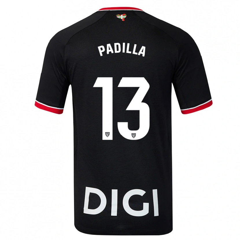 Danxen Bambino Maglia Álex Padilla #13 Nero Bianco Rosso Kit Gara Away 2026/27 Maglietta