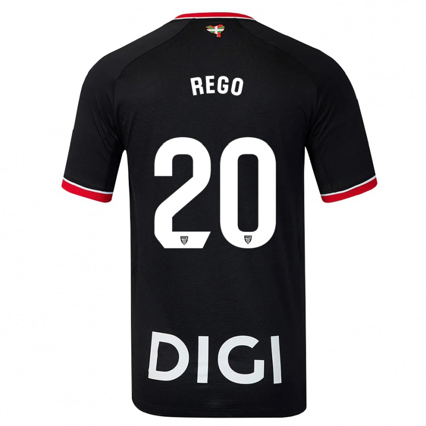 Danxen Bambino Maglia Alejandro Rego #20 Nero Bianco Rosso Kit Gara Away 2026/27 Maglietta