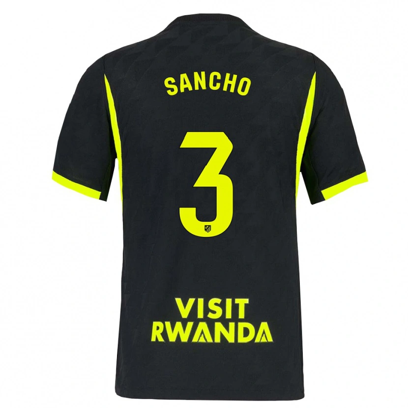 Danxen Bambino Maglia Diego Sancho #3 Verde Brillante Nero Kit Gara Away 2026/27 Maglietta