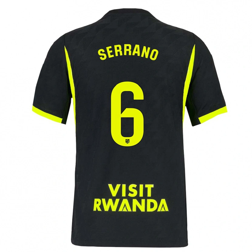 Danxen Bambino Maglia Javi Serrano #6 Verde Brillante Nero Kit Gara Away 2026/27 Maglietta