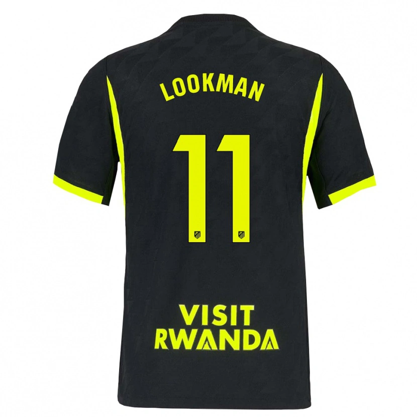 Danxen Bambino Maglia Ademola Lookman #11 Verde Brillante Nero Kit Gara Away 2026/27 Maglietta