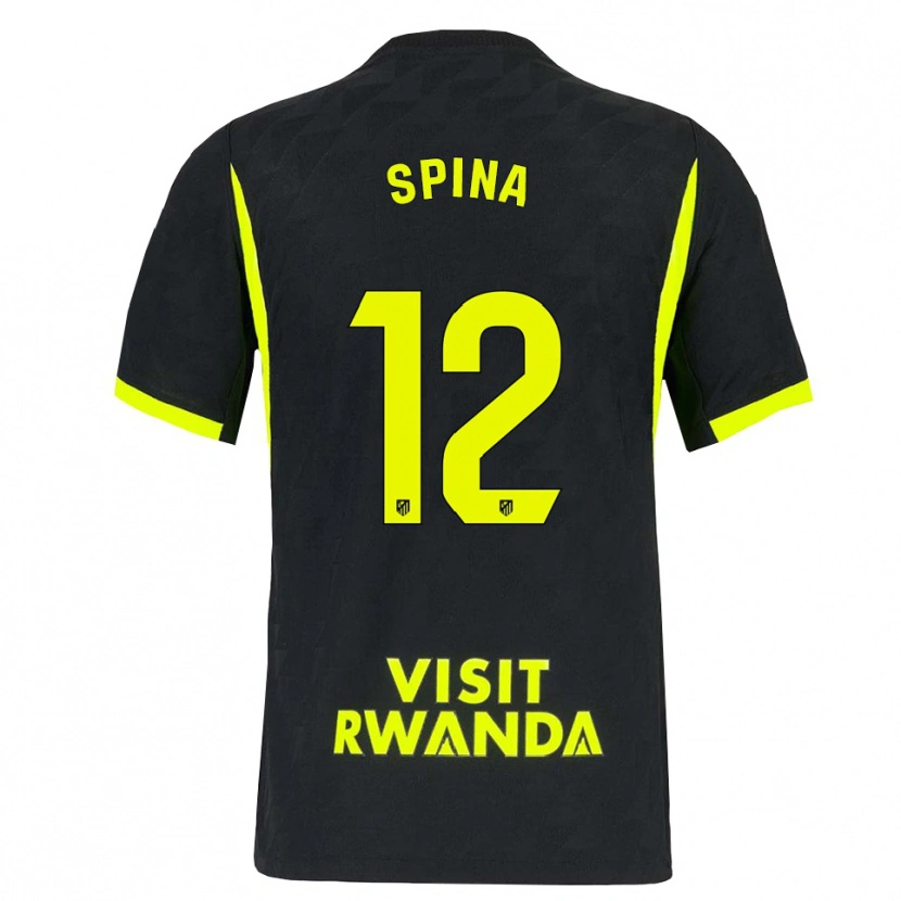 Danxen Bambino Maglia Gerónimo Spina #12 Verde Brillante Nero Kit Gara Away 2026/27 Maglietta