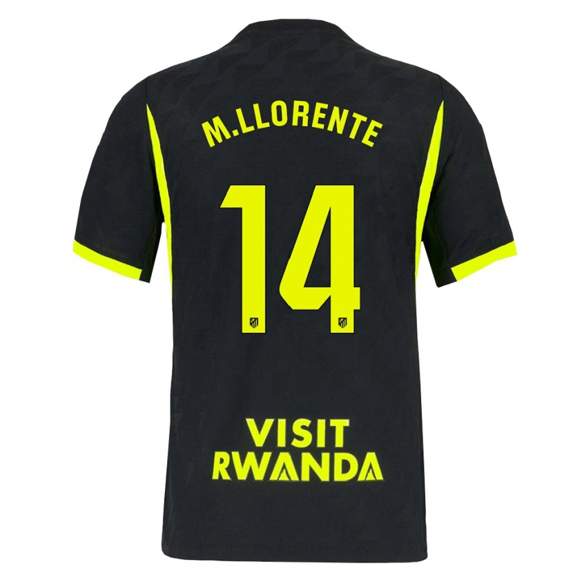 Danxen Bambino Maglia Marcos Llorente #14 Verde Brillante Nero Kit Gara Away 2026/27 Maglietta