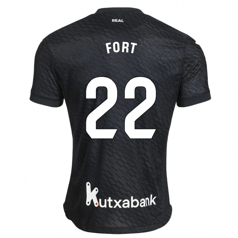 Danxen Bambino Maglia Héctor Fort #22 Nero Bianco Kit Gara Away 2026/27 Maglietta