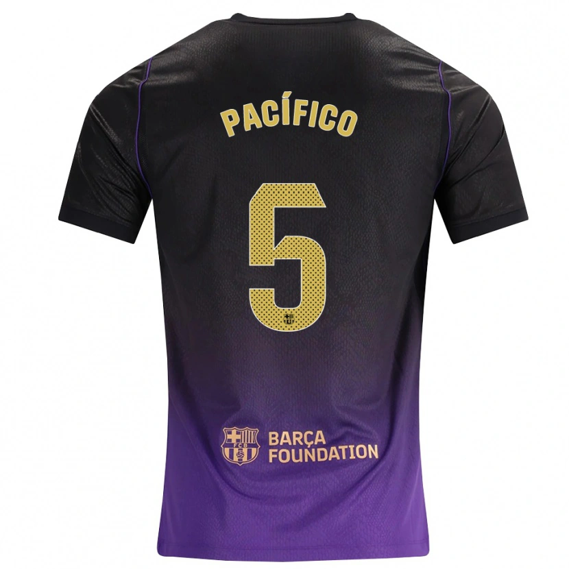 Danxen Bambino Maglia Patricio Pacífico #5 Viola Giallo Nero Kit Gara Away 2026/27 Maglietta