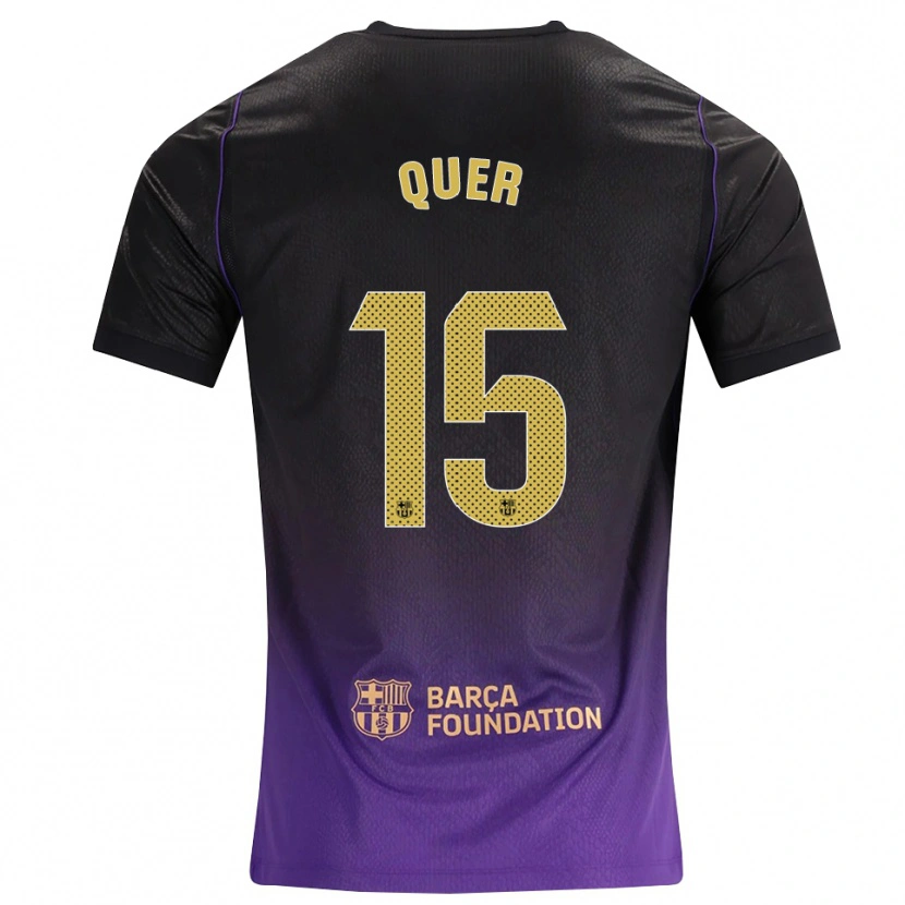 Danxen Bambino Maglia Ignasi Quer #15 Viola Giallo Nero Kit Gara Away 2026/27 Maglietta