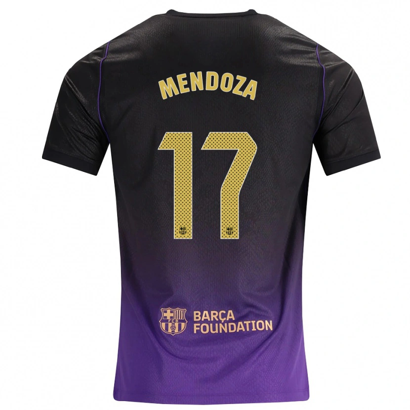 Danxen Bambino Maglia Byron Mendoza #17 Viola Giallo Nero Kit Gara Away 2026/27 Maglietta