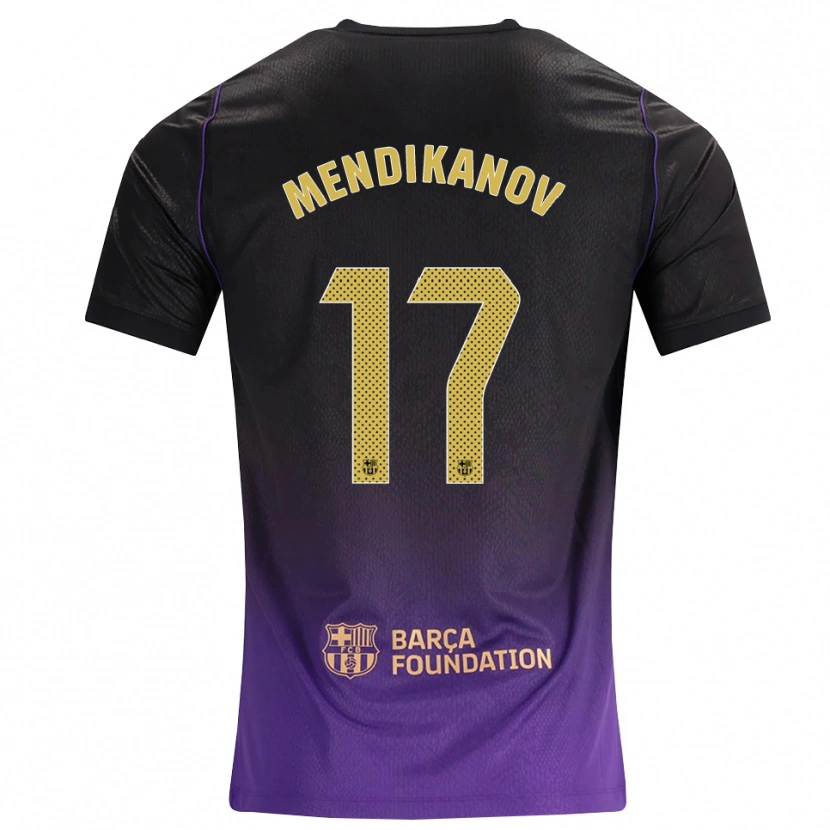 Danxen Bambino Maglia Karim Mendikanov #17 Viola Giallo Nero Kit Gara Away 2026/27 Maglietta