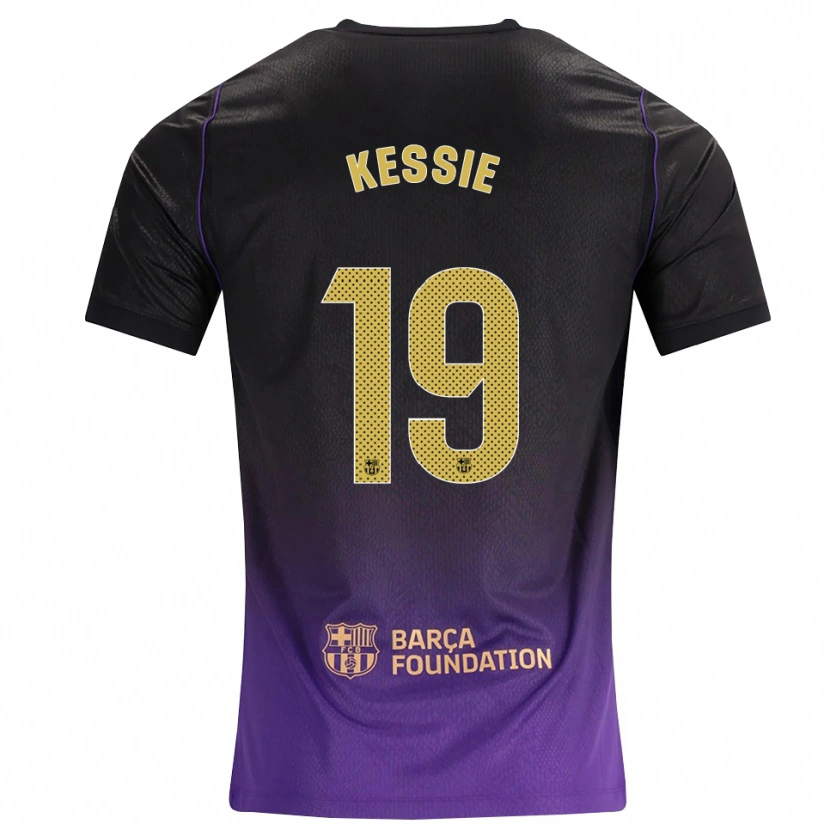 Danxen Bambino Maglia Franck Kessie #19 Viola Giallo Nero Kit Gara Away 2026/27 Maglietta