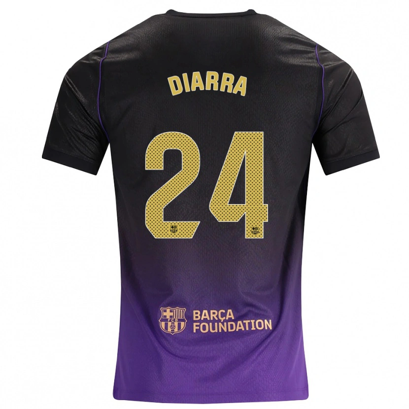 Danxen Bambino Maglia Ibrahim Diarra #24 Viola Giallo Nero Kit Gara Away 2026/27 Maglietta
