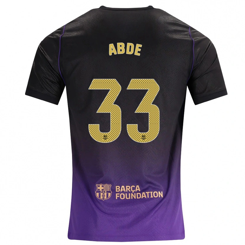 Danxen Bambino Maglia Ez Abde #33 Viola Giallo Nero Kit Gara Away 2026/27 Maglietta