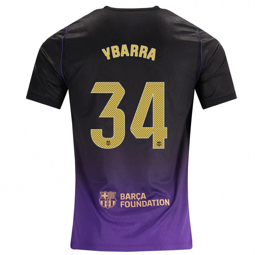 Danxen Bambino Maglia Juan Ybarra #34 Viola Giallo Nero Kit Gara Away 2026/27 Maglietta