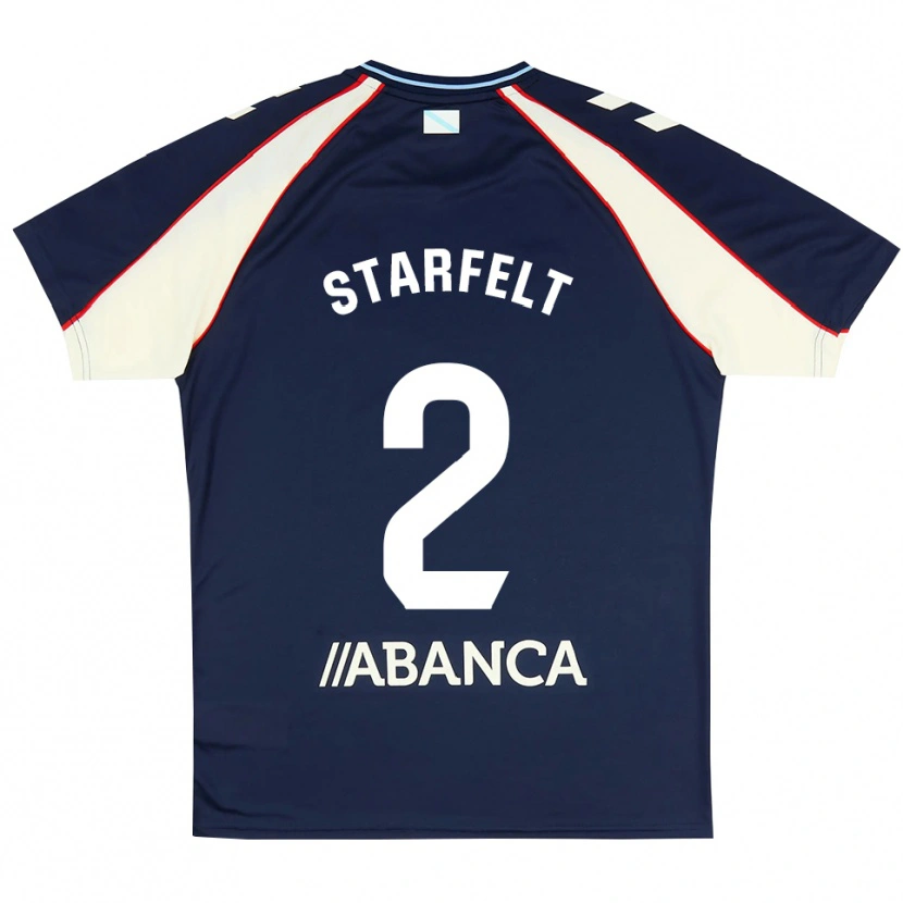 Danxen Bambino Maglia Carl Starfelt #2 Blu Reale Rosso Bianco Kit Gara Away 2026/27 Maglietta